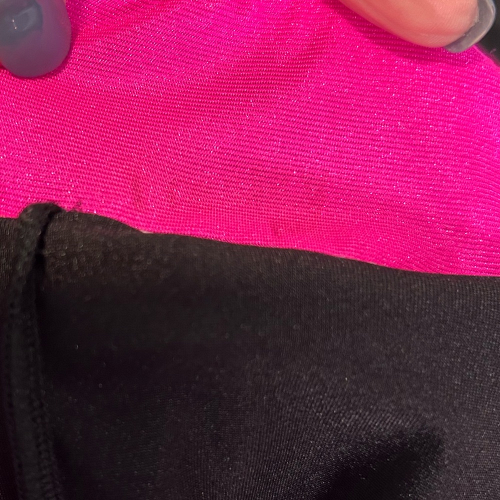A Wish Come True Girl’s Dance Recital 2 Pc Costume Pink Black Sequins with Bonus - Picture 15 of 16